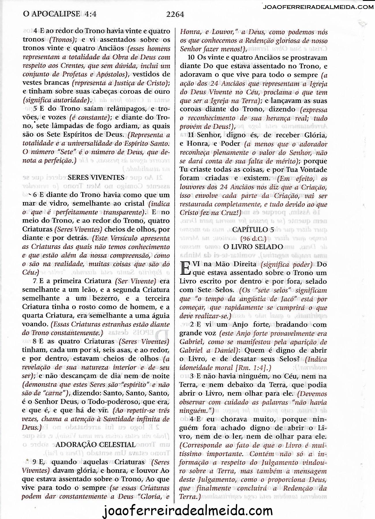 Apocalipse 5 Estudo Biblia João Ferreira de Almeida