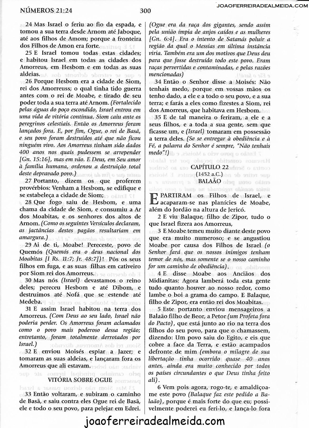 Numeros 22 Estudo Biblia João Ferreira de Almeida