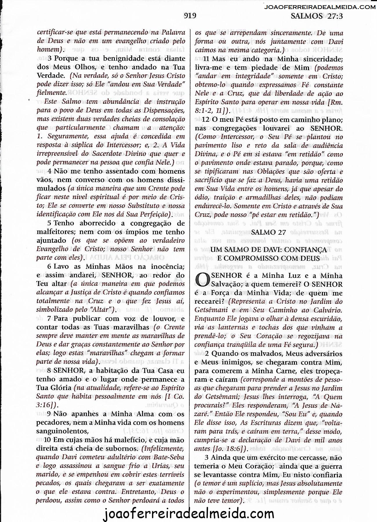 Salmo 27 Estudo Biblia João Ferreira de Almeida