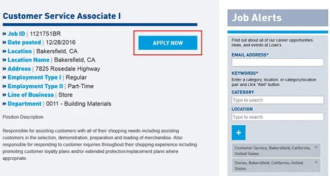 Lowes Job Application Careers