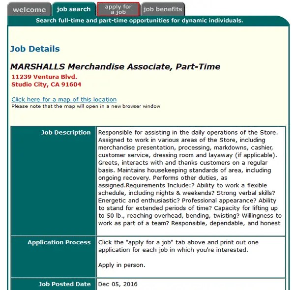 Marshalls Job Application & Careers