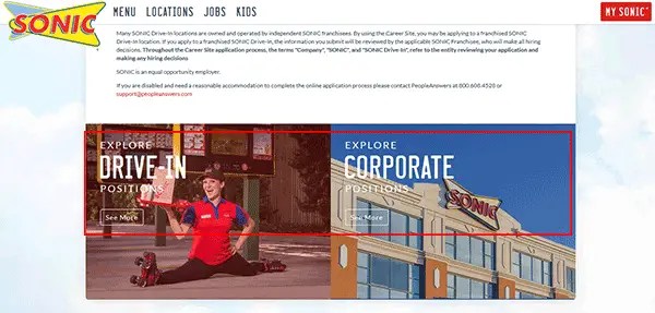 Sonic Job Application Apply Online