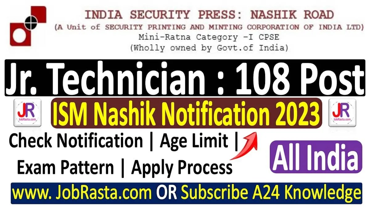ISP Nashik Recruitment 2023 Notification out for Jr. Technician