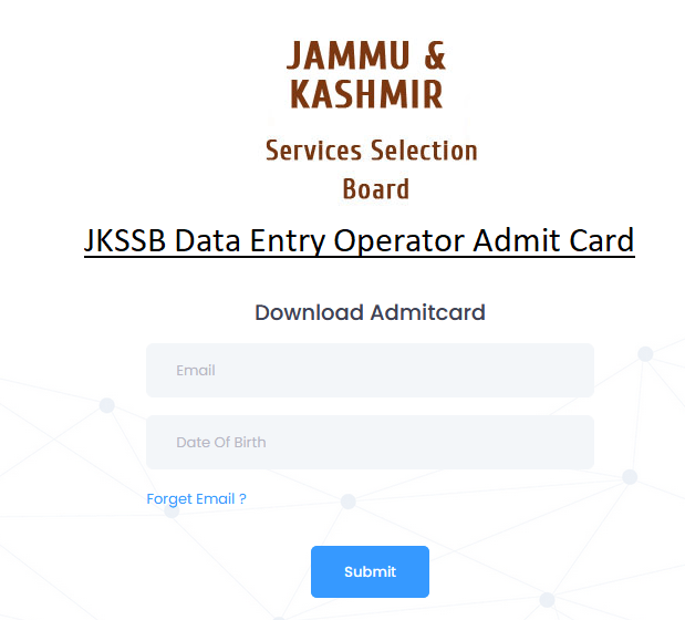 JKSSB Data Entry Operator Admit Card 2023 Exam Date Download Call Letter