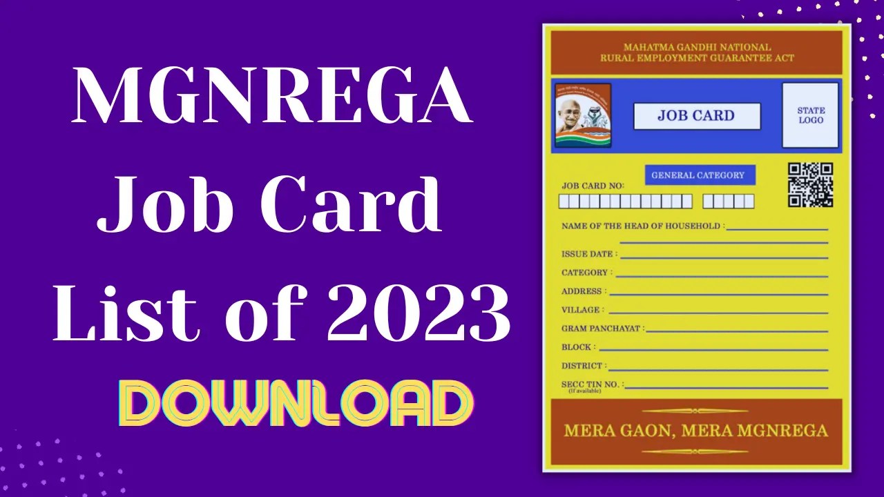 MGNREGA Job Card MGNREGA Job Card List of 2023 Jobstudy.in