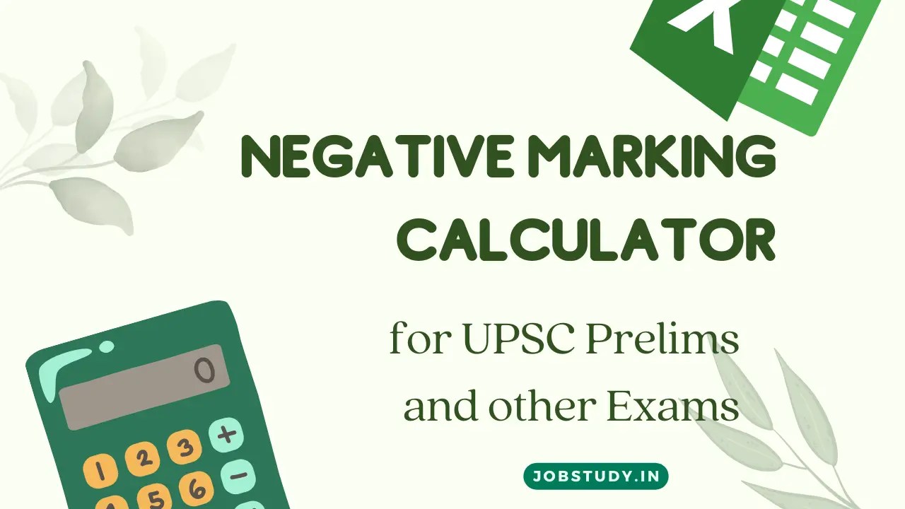 Negative Marking Calculator for UPSC Marks Calculator Prelims and other
