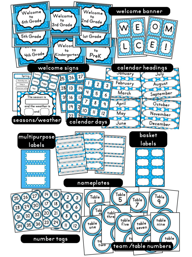 BLUE CLASSROOM DECOR ClutterFree Classroom by Jodi Durgin