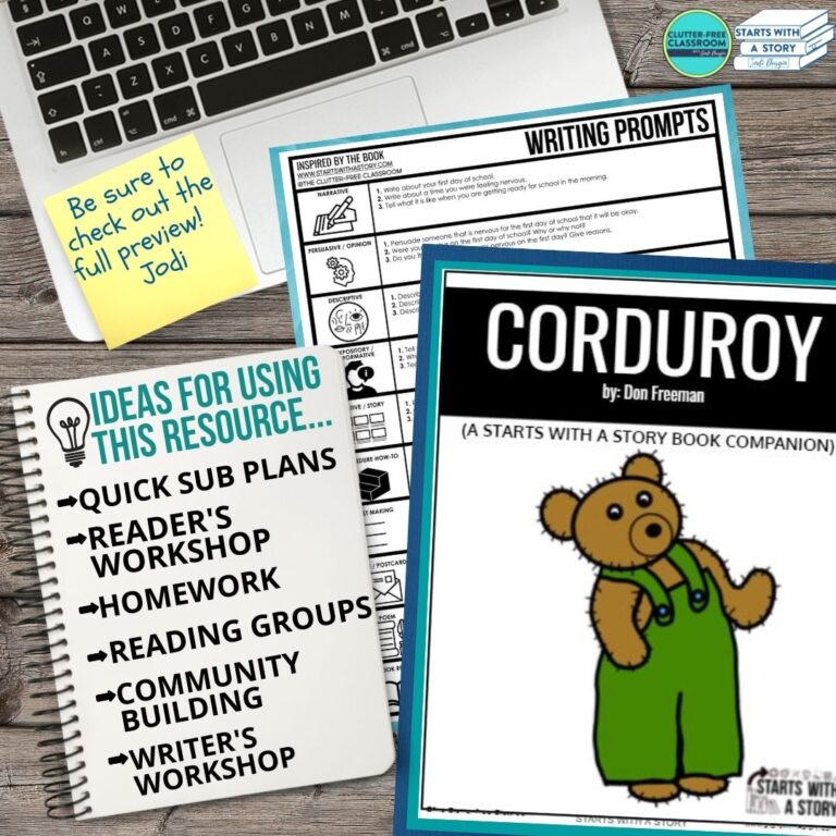 Corduroy Activities and Lesson Plans for 2023 ClutterFree Classroom