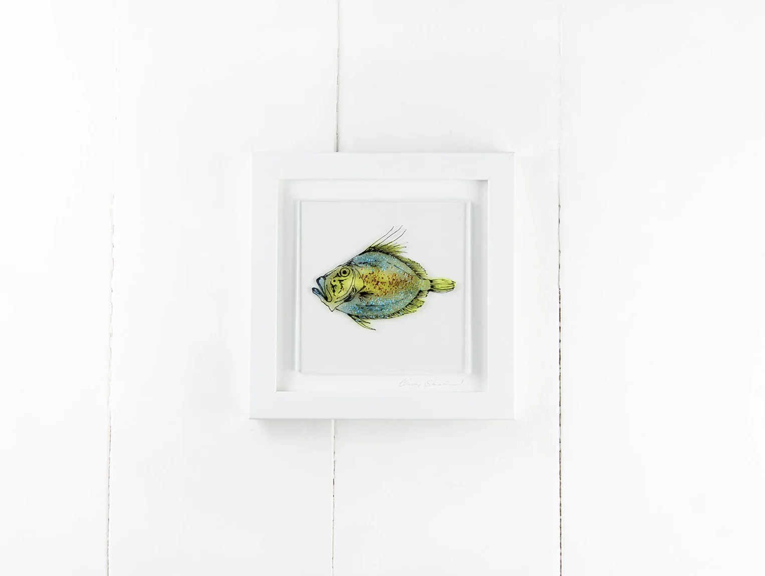 Artisan John Dory Fish Medium Art Frame Jo Downs Handmade Glass