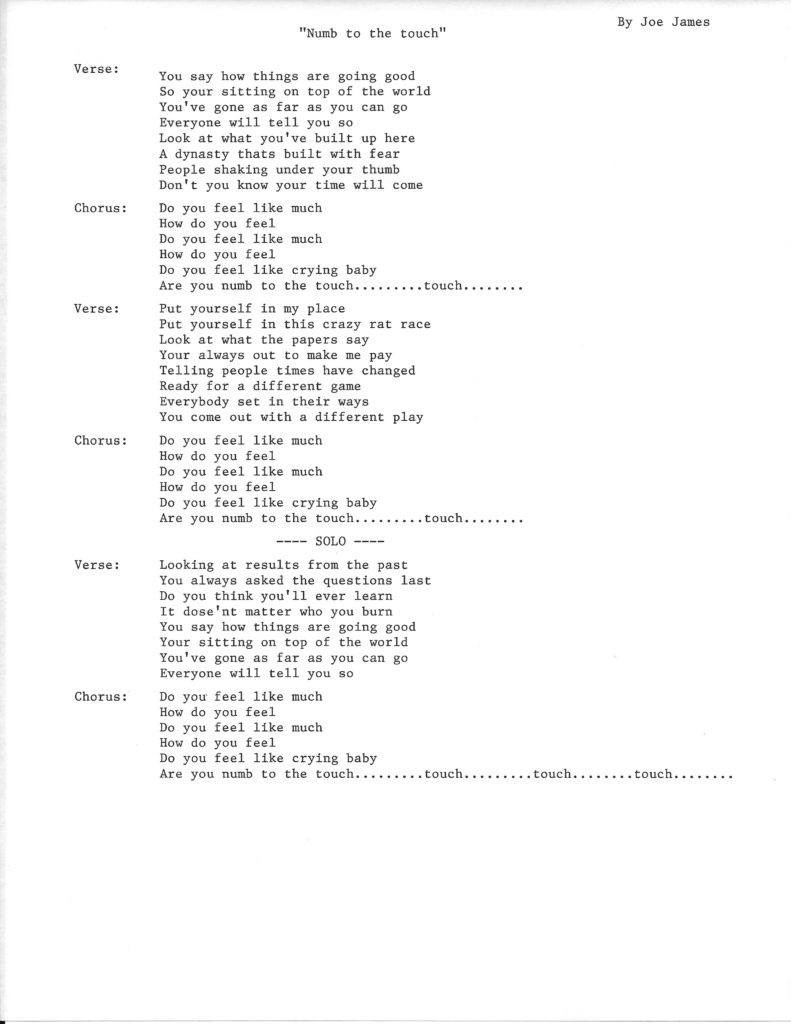 Lyrics & Poetry Joe James