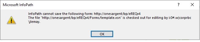 InfoPath form checked out for editing Learning SharePoint