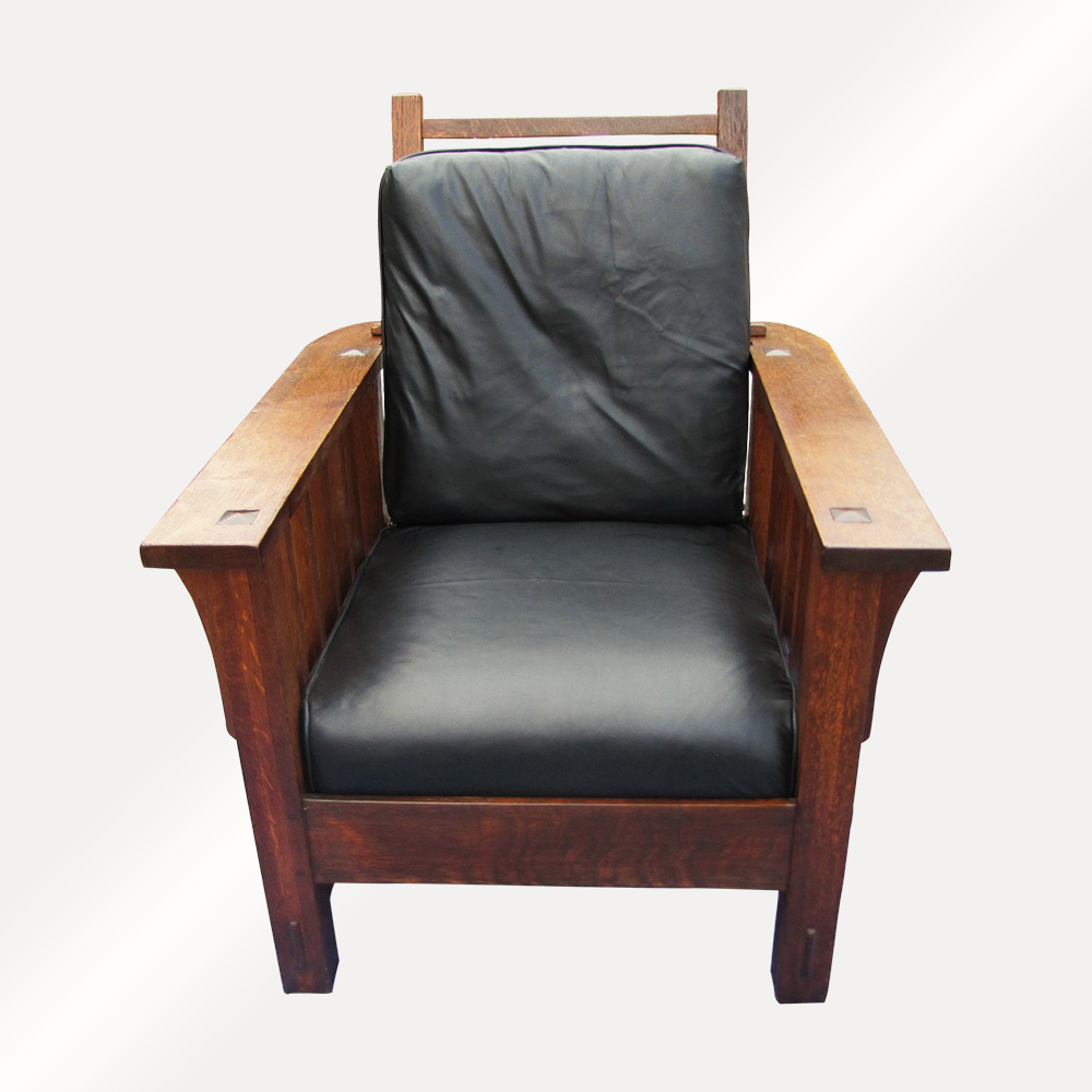 Antique J.M. Young Morris Chair with Slots w5198 joenevo