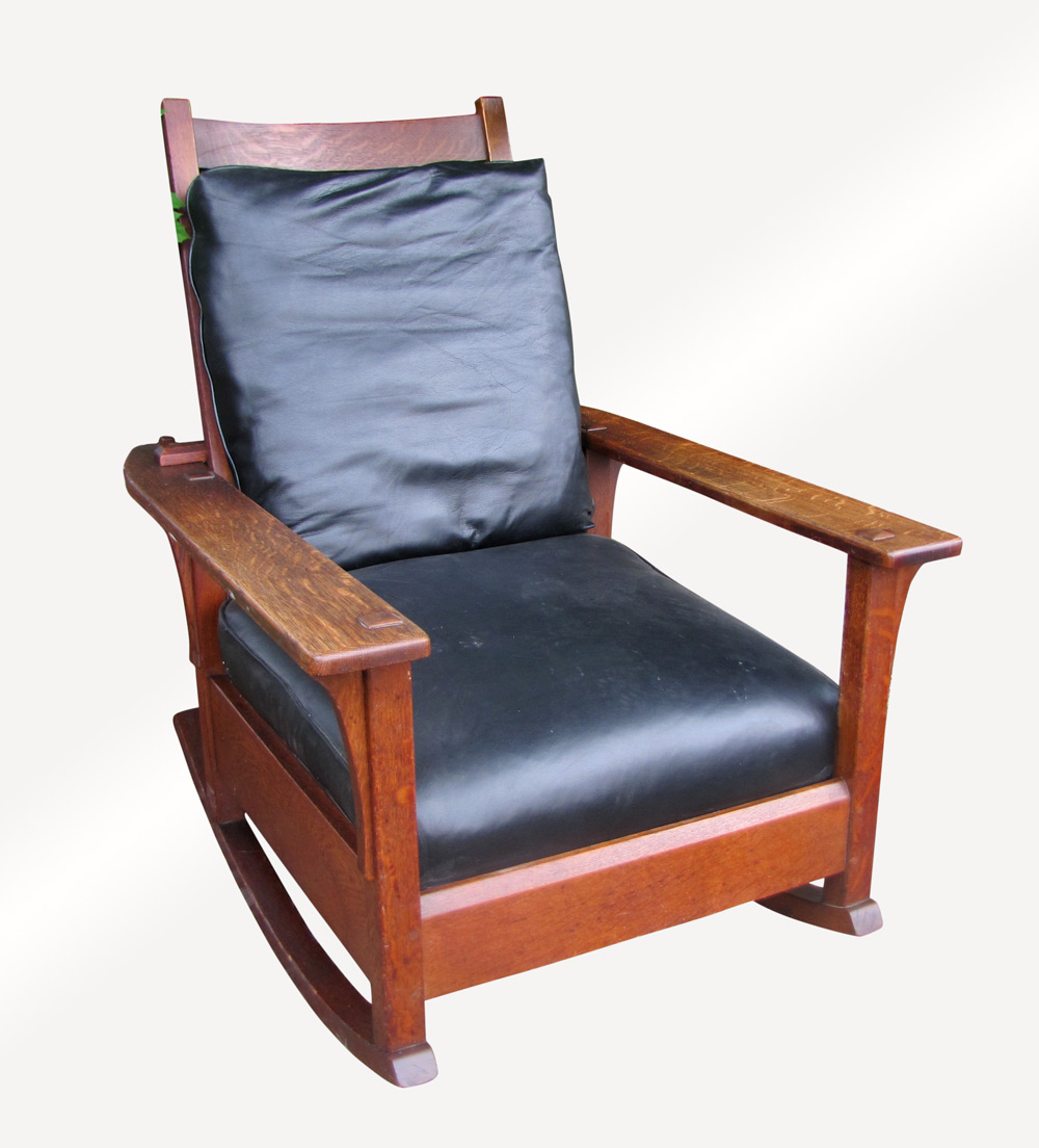Antique L&jG Stickley Morris Rocking Chair w337 joenevo