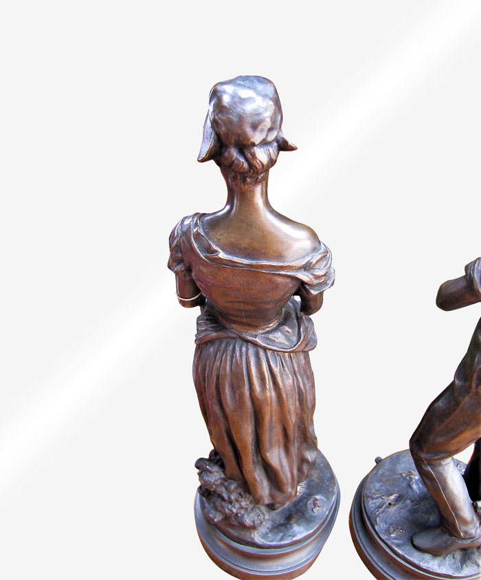 Pair of Antique Bronze Sculptures W5089 joenevo