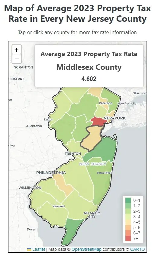NJ Counties Tax Rates for Every County