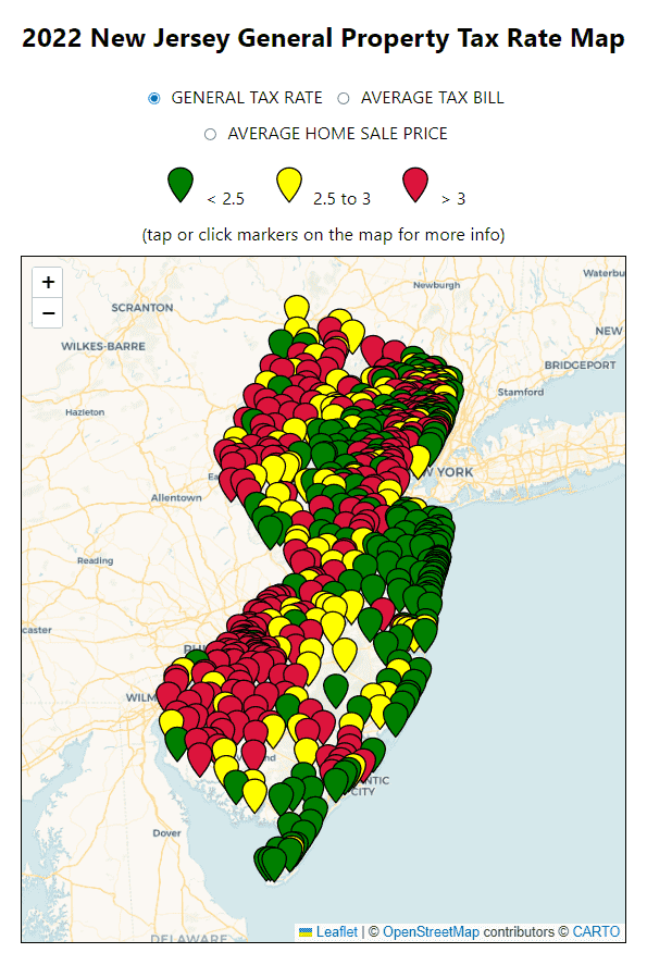 New Jersey 2022 Property Tax Rates and Average Tax Bills for All