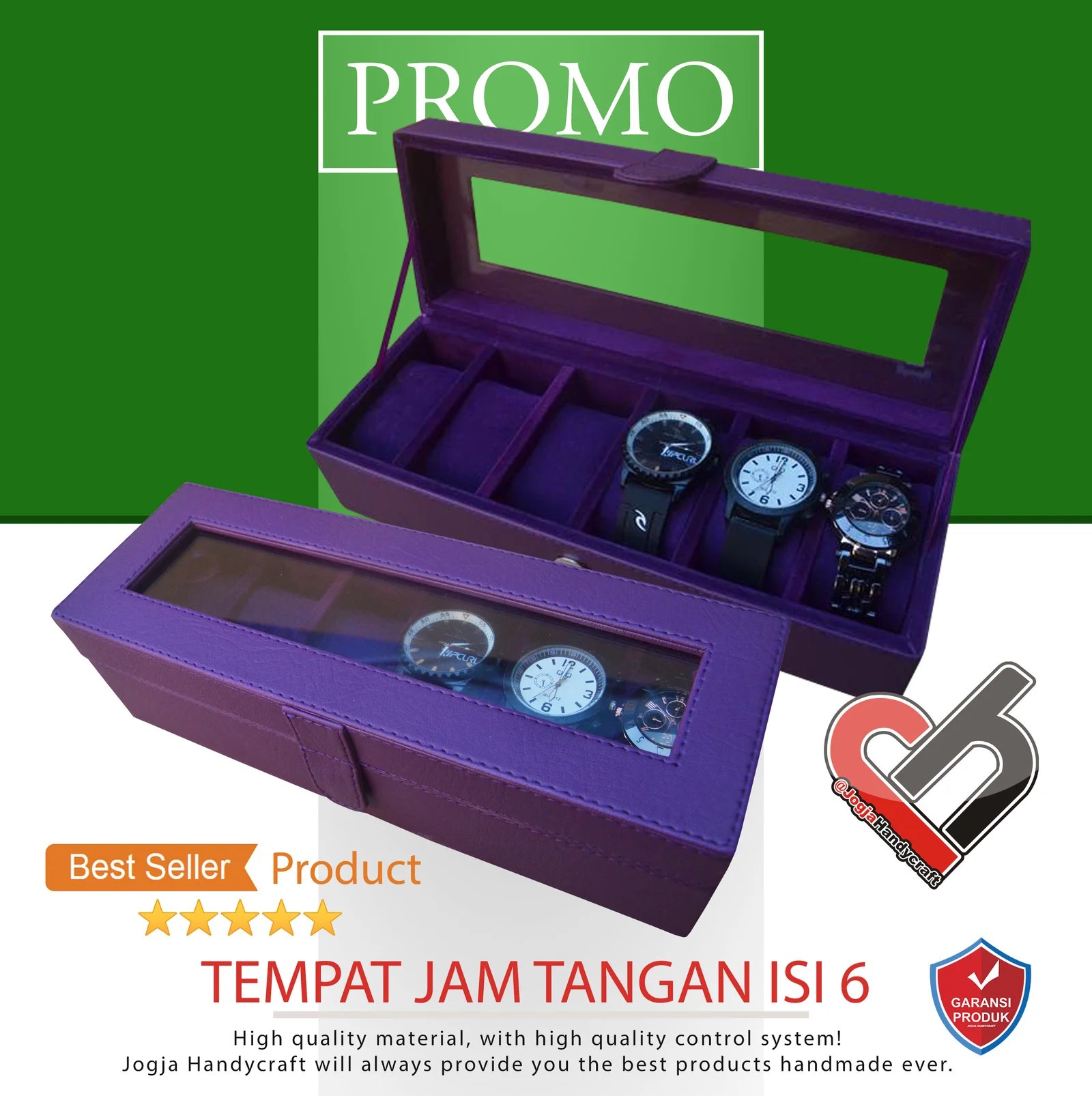 Watch Box Organizer Kotak Tempat Jam Tangan Isi 6 (Polos) — Jogja