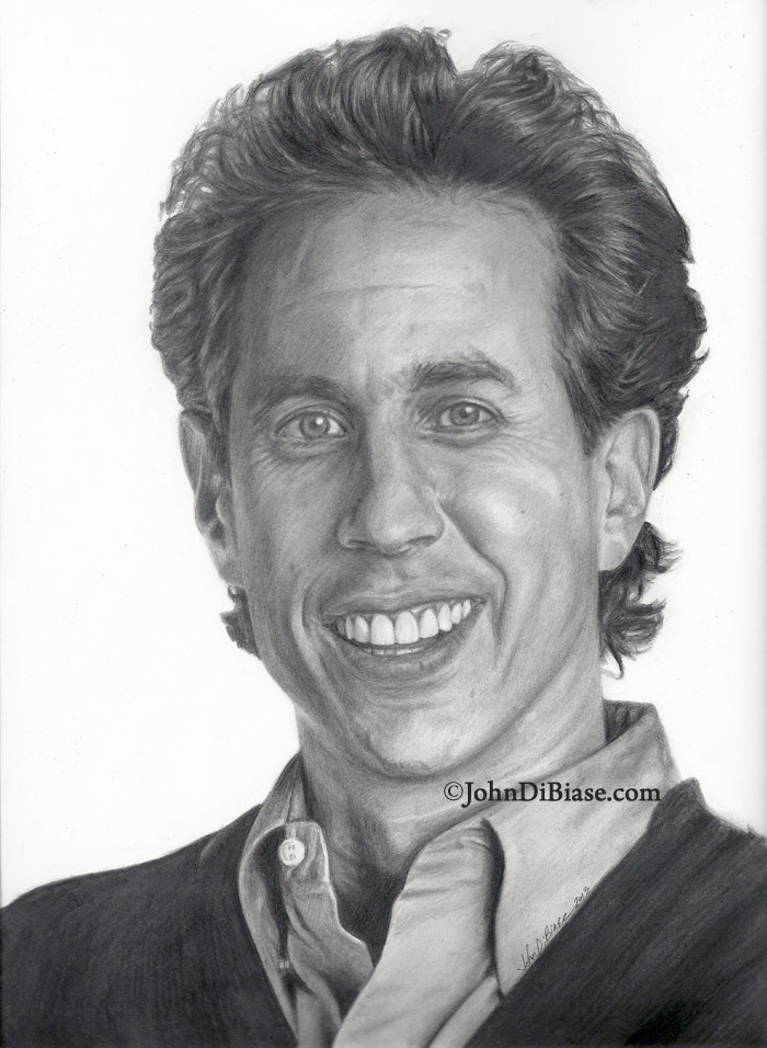 Pencil Drawing of Jerry Seinfeld The Artwork of John DiBiase