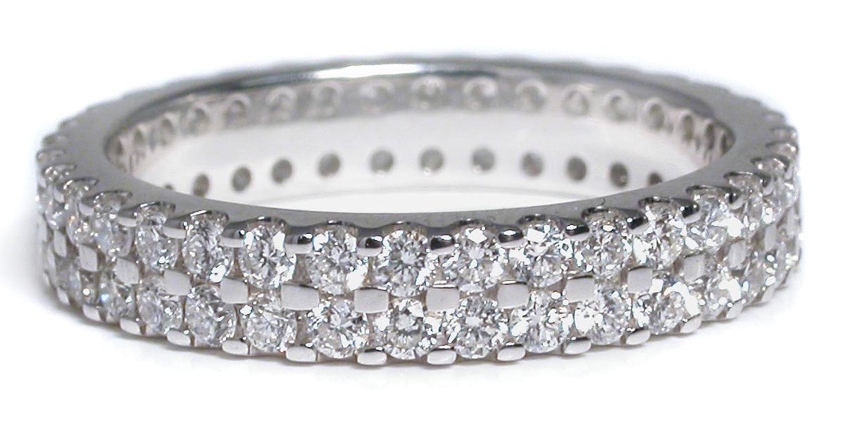 18CT WHITE GOLD BRILLIANT CUT DIAMOND CHANNEL SET FULL ETERNITY RING