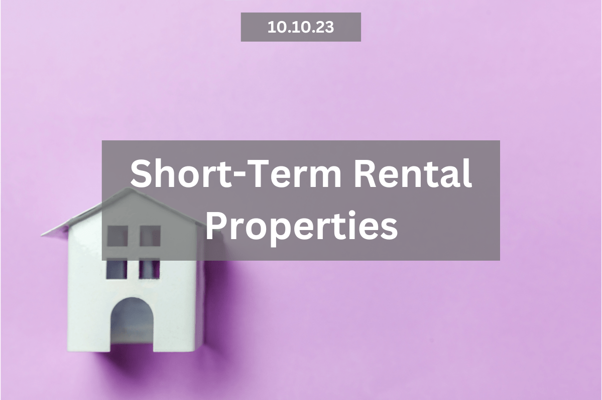 ShortTerm Rental Properties John McCarthy, CPA