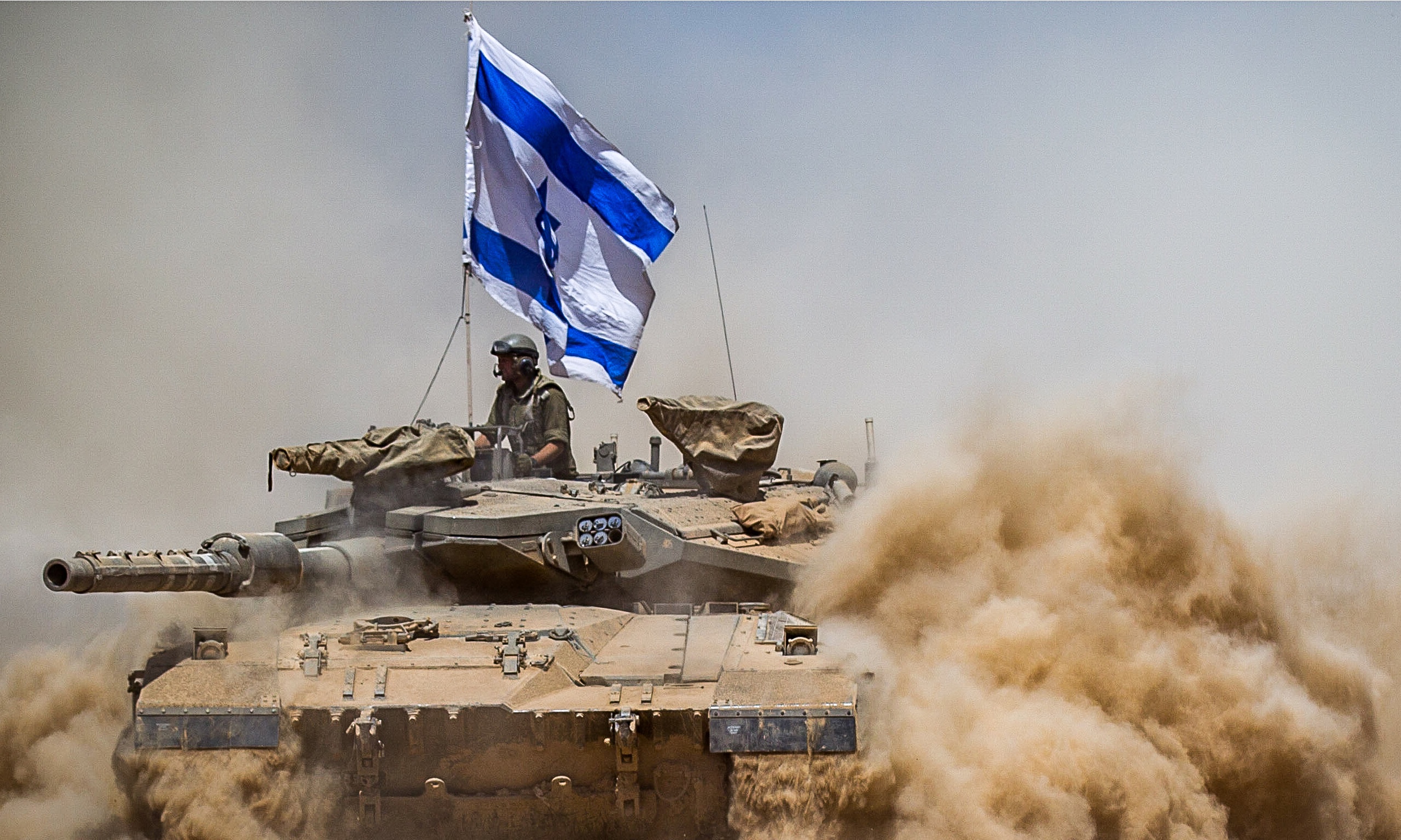 An Israeli Tank Flies The Flag Of Israel 3 August 2014 Johnny Cirucci