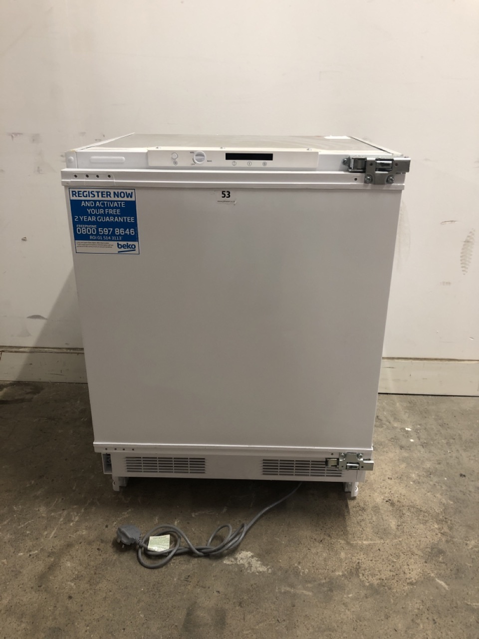 John Pye Auctions BEKO INTEGRATED UNDERCOUNTER FREEZER MODEL BSFF3682