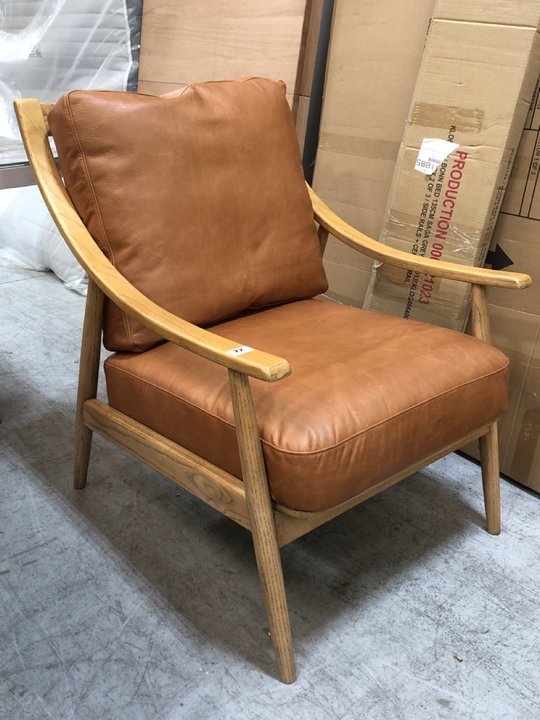 John Pye Auctions RELIANT ARMCHAIR BROWN LEATHER 630X815X900MM RRP