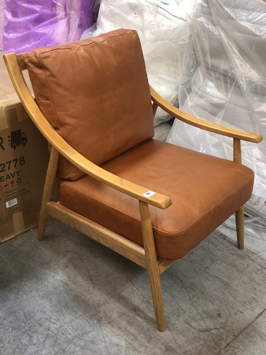 John Pye Auctions RELIANT ARMCHAIR BROWN LEATHER 630X815X900MM RRP