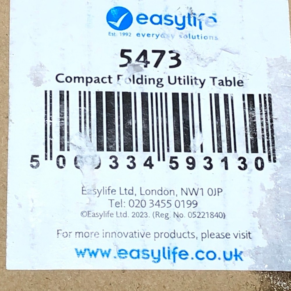 John Pye Auctions EASYLIFE COMPACT FOLDING UTILITY TABLE MODEL NO