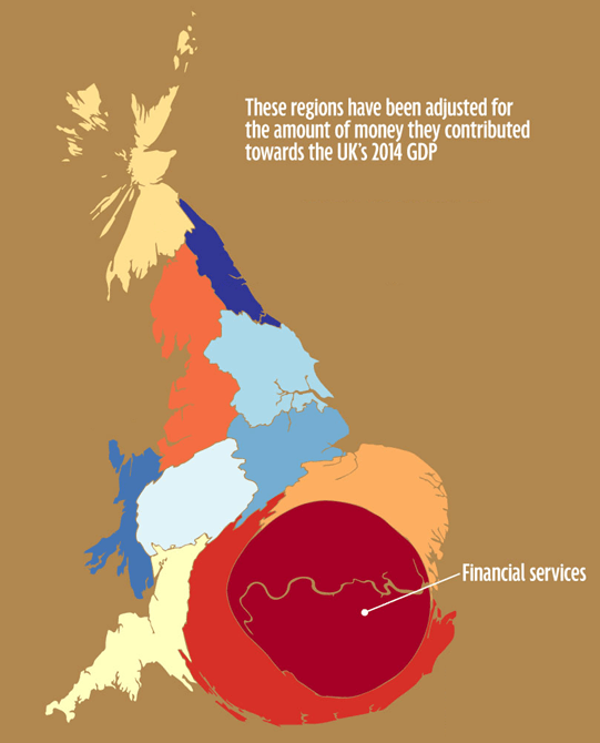 Output and transfers between the regions of the UK