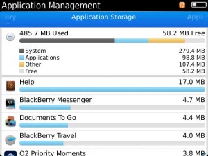 BlackBerry Application Storage
