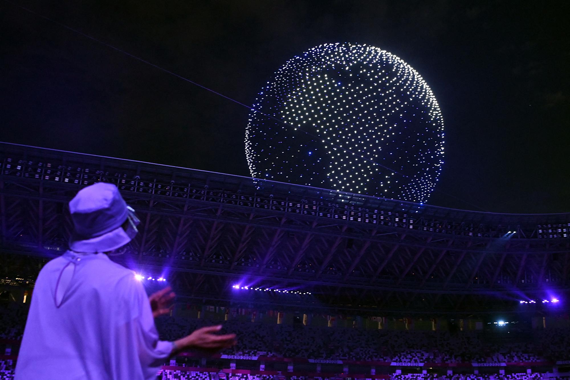1,824 Drones Form An Entire The Stunning Tokyo Olympic Games Opening Night Video Is Here