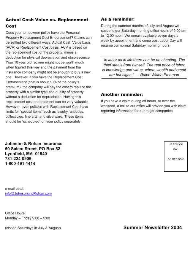 Johnson Insurance Pdf