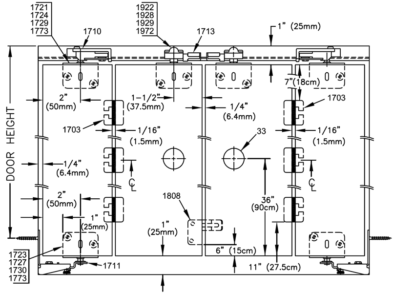 Johnson Hardware 1700FS Side Mounted BiFold Door Hardware