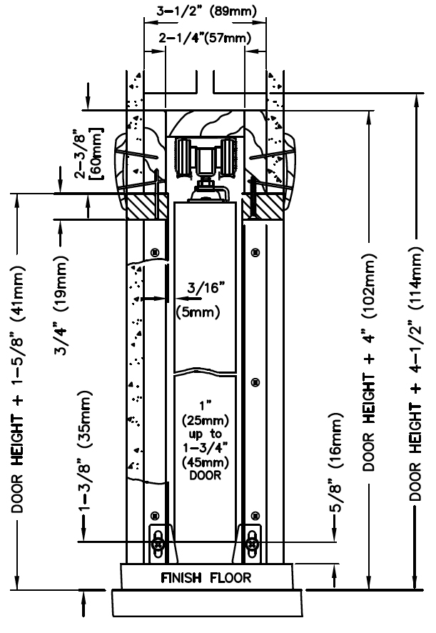 1500HD Series Pocket Door Frames Sliding