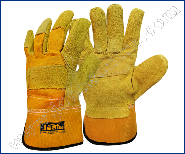 HEAVY DUTY LEATHER GLOVES YELLOW Protective Clothing and Safety