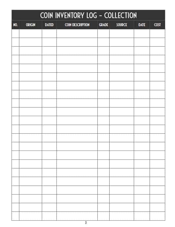 Coin Collecting Inventory Book Johnson's Journals