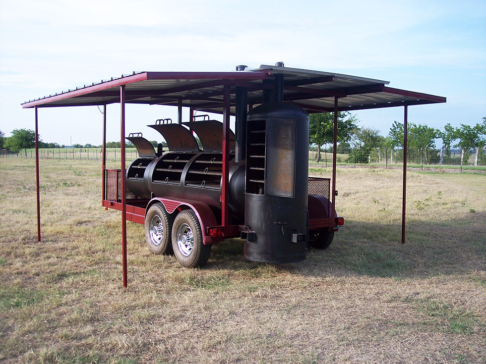 Large Awning Johnson Custom BBQ Smokers