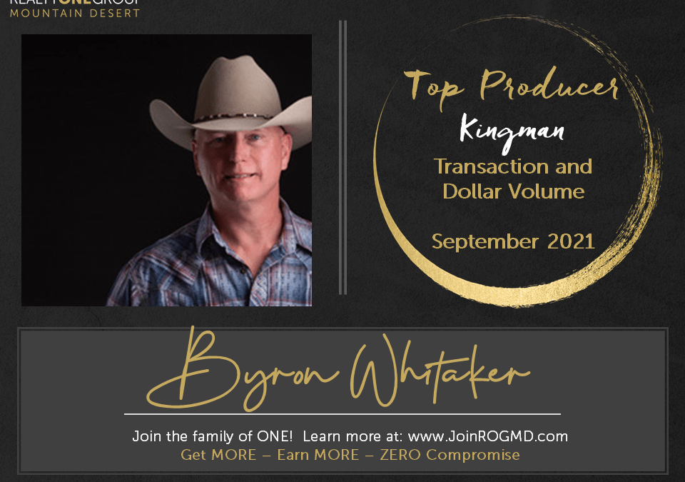 September 2021 Top Producers Kingman Realty ONE Group Mountain Desert