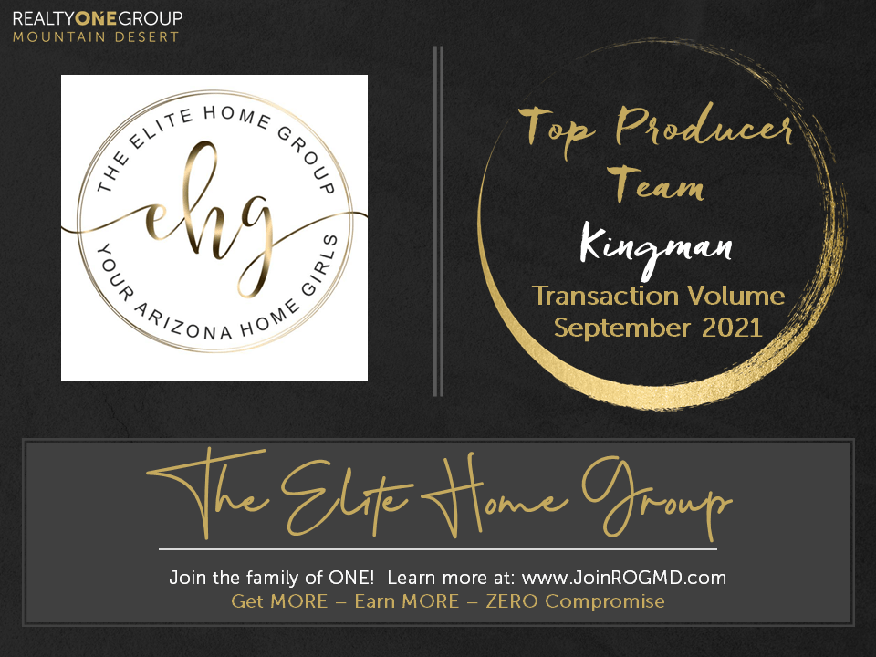 September 2021 Top Producers Kingman Realty ONE Group Mountain Desert