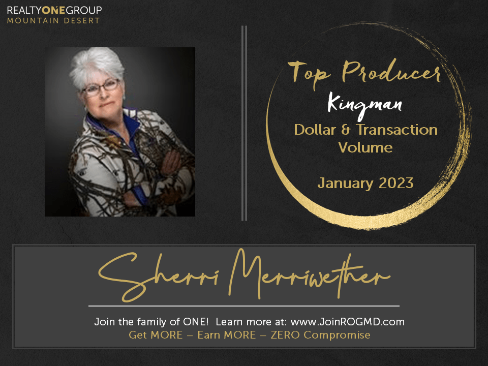 January 2023 Top Producers Kingman Realty ONE Group Mountain Desert
