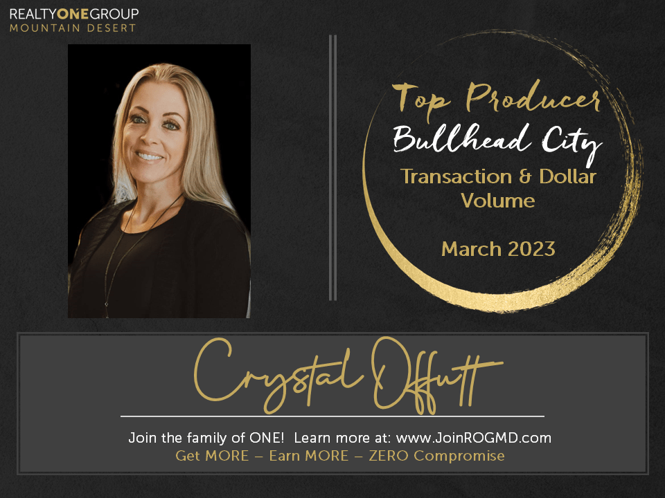 March 2023 Top Producers Bullhead City Realty ONE Group Mountain Desert