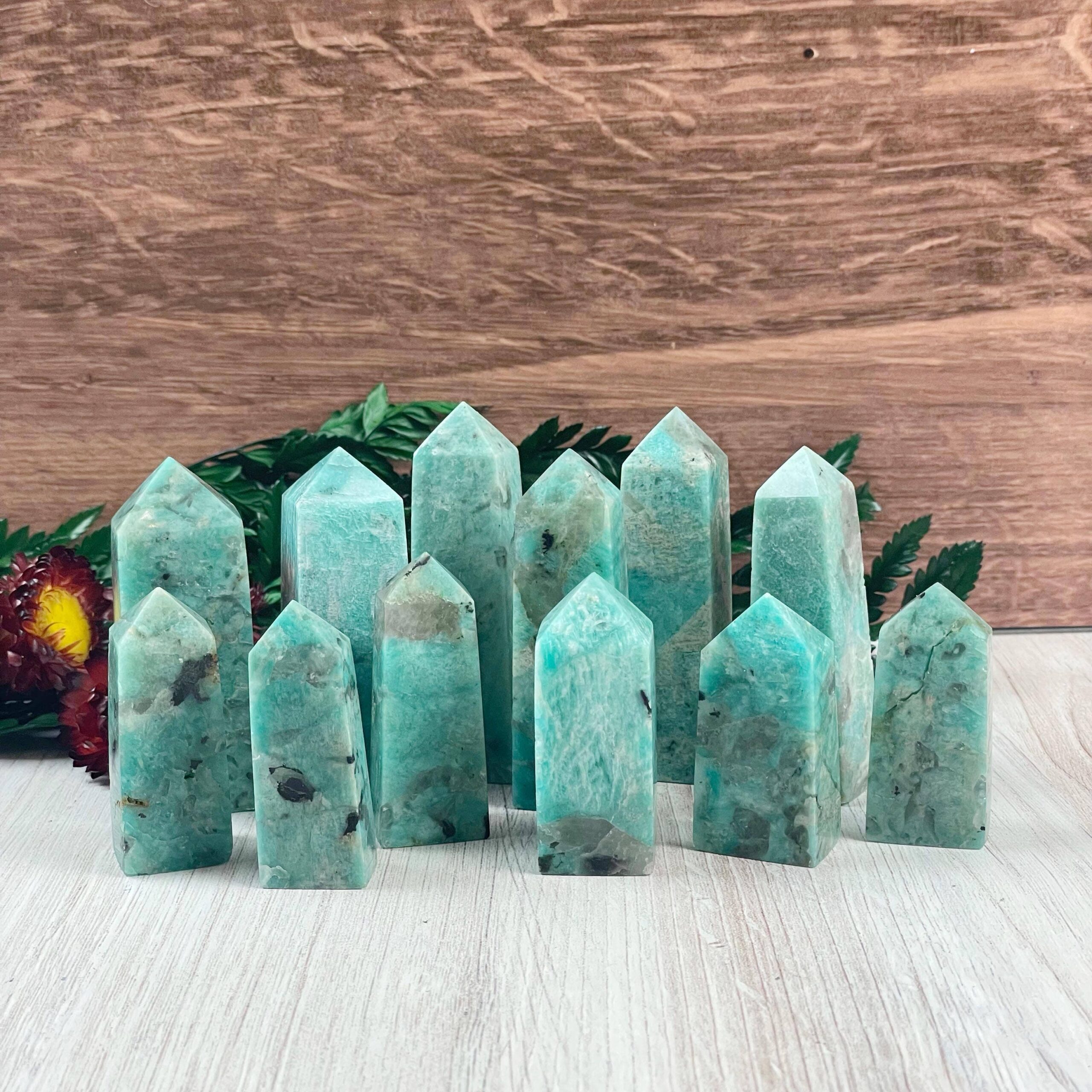 Amazonite with Smoky Quartz Tower Joli Jardin