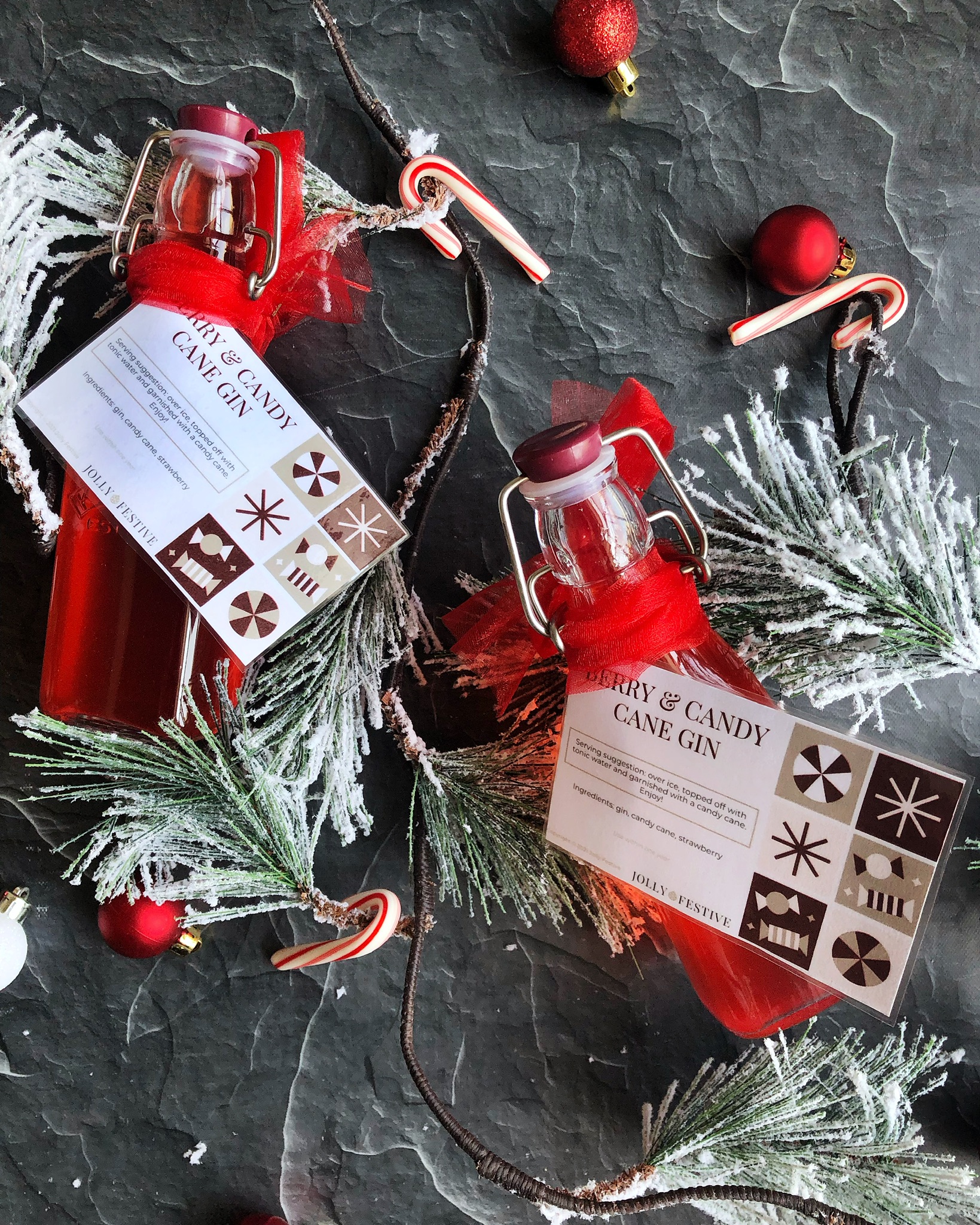 Berry & Candy Cane Gin Jolly Festive