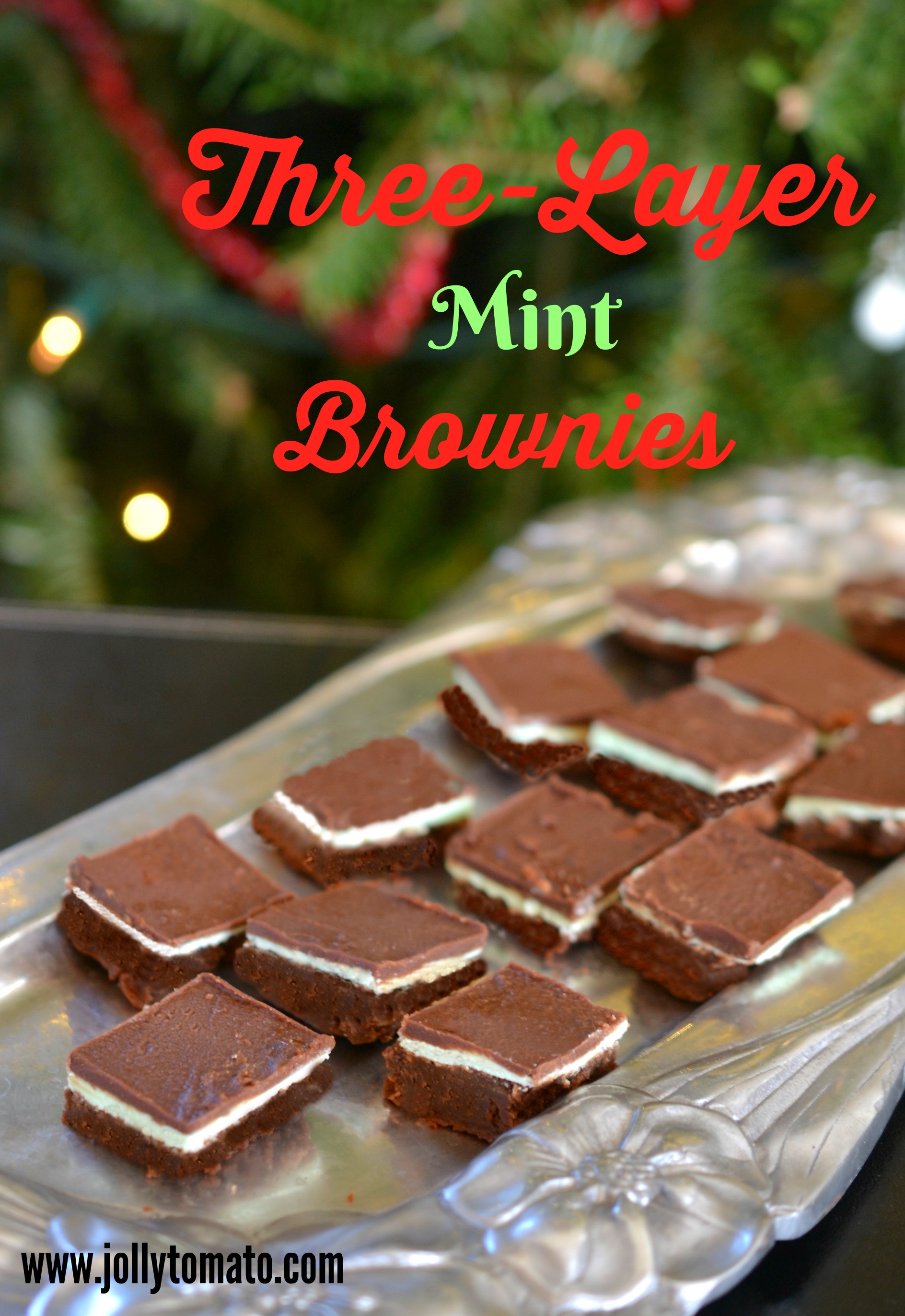 ThreeLayer Mint Brownies Recipe Jolly Tomato