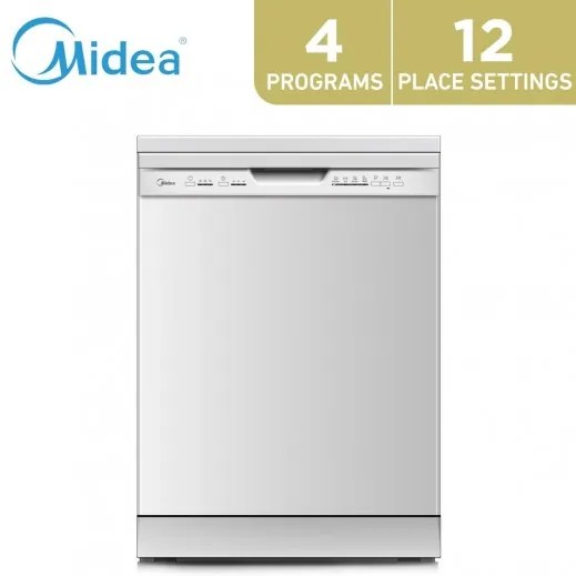 Midea Freestanding Dishwasher 4 Programs 12 Place Settings White