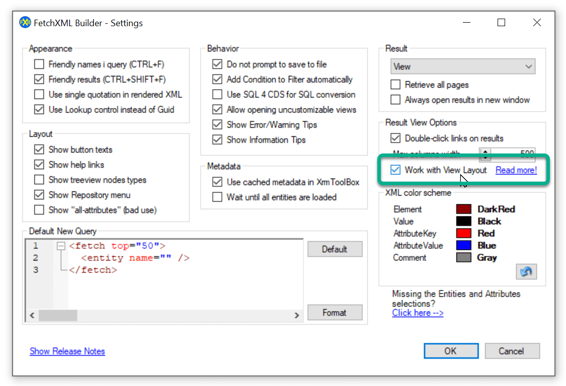 Layouts in FetchXML Builder JonasR.app