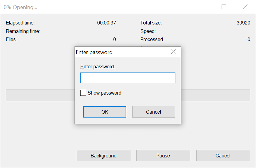Encrypt directories and file names within a zip archive using 7Zip