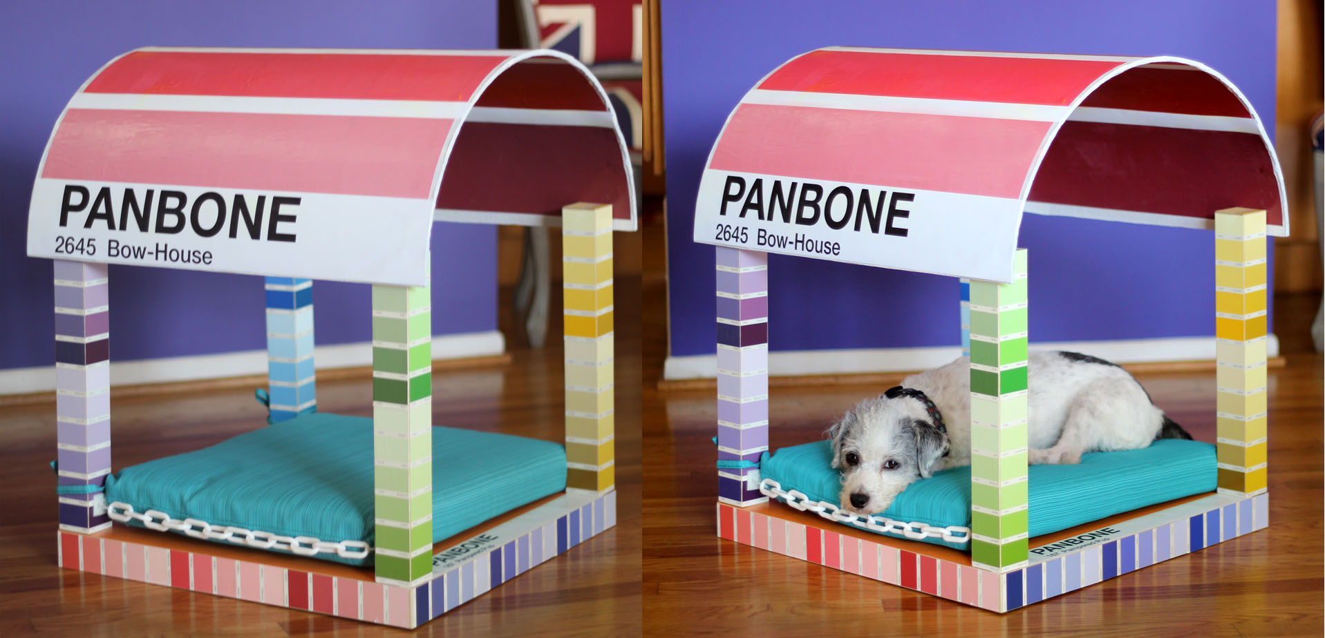 Pantone (Panbone) Paint Chip Dog Bed Jonathan Fong Style