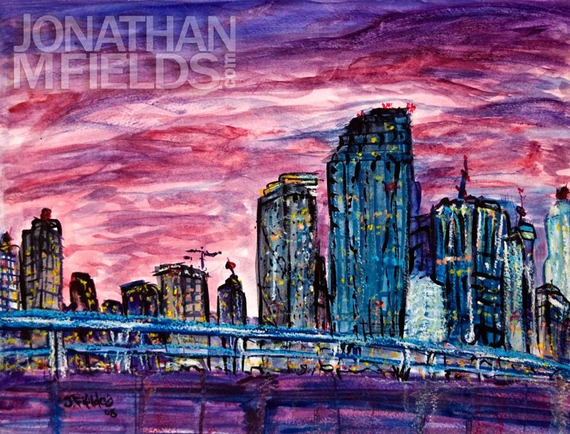 Downtown Miami Painting Jonathan M Fields
